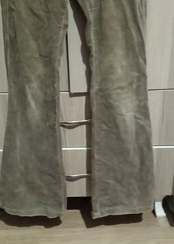 Kadın Bej Süet Kemerli Pantolon - Görsel 3