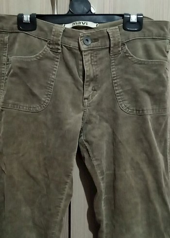 Kadın Bej Süet Kemerli Pantolon - Görsel 2