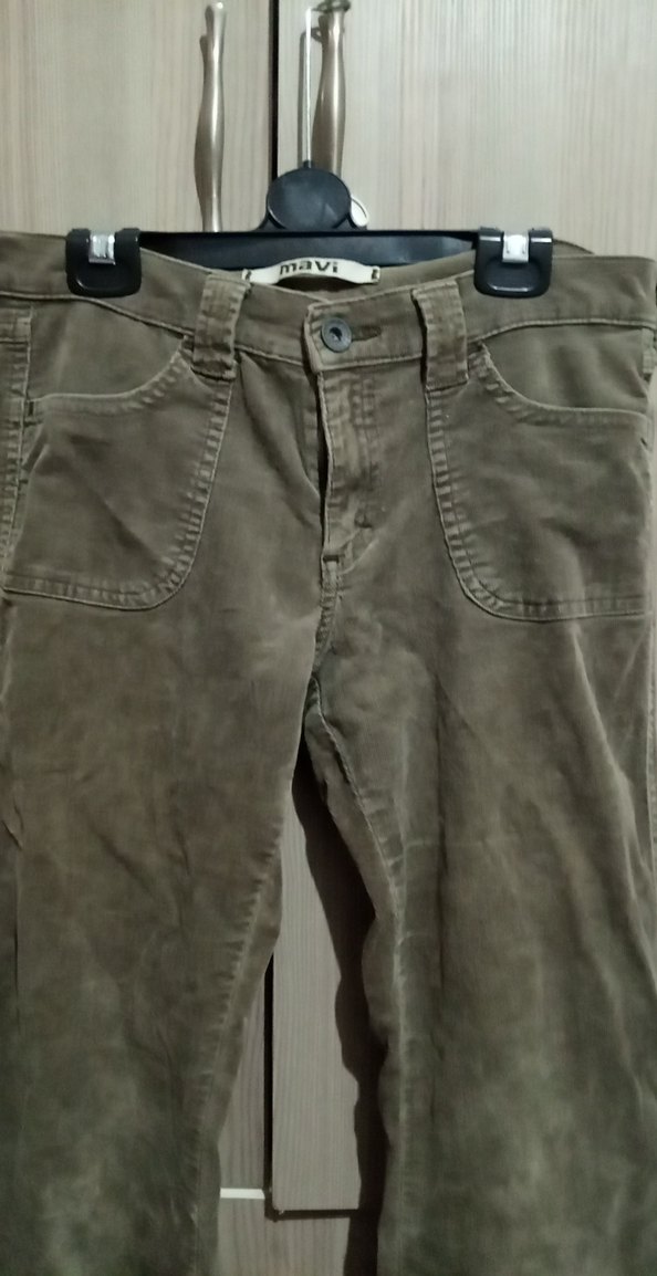 Kadın Bej Süet Kemerli Pantolon - Görsel 2