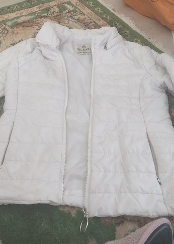 38 Beden beyaz Renk fermuarlı Beyaz Kadın mont