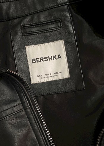 Bershka Siyah Deri Biker Ceket - Görsel 3