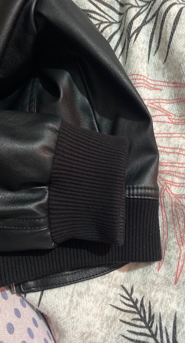 Bershka Siyah Deri Biker Ceket - Görsel 5