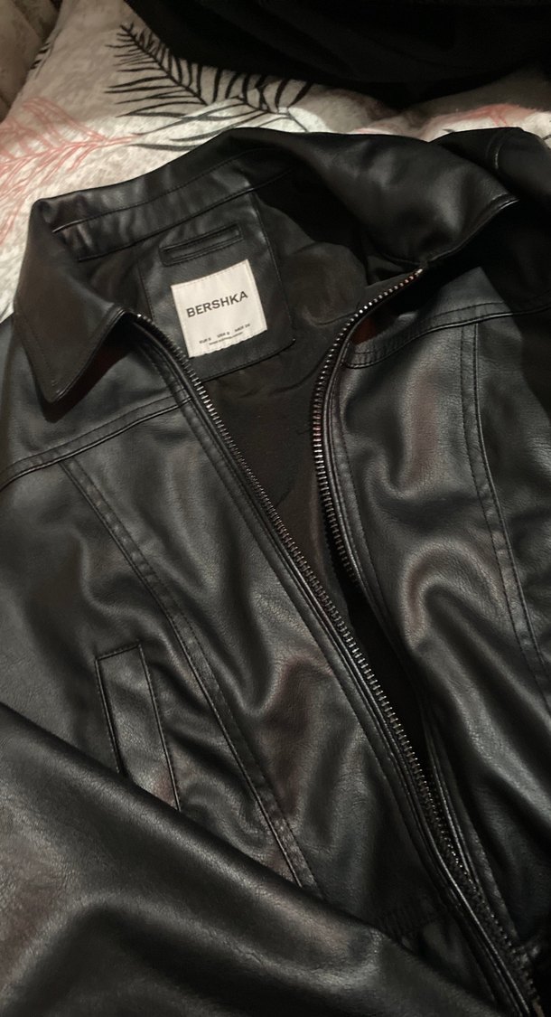 Bershka Siyah Deri Biker Ceket - Görsel 2