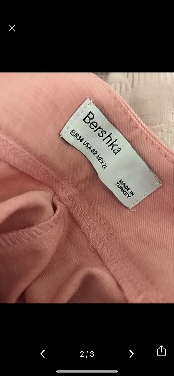 Bershka Bershka toz pembe kumas pantolon