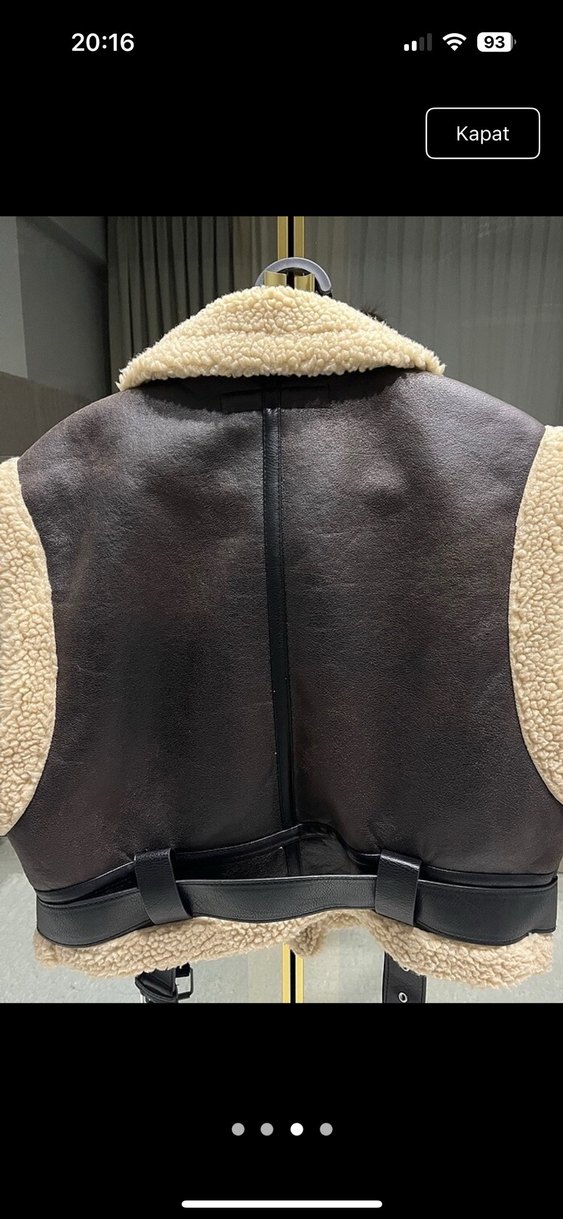 Kürk Detaylı Deri Biker Yelek - Görsel 3