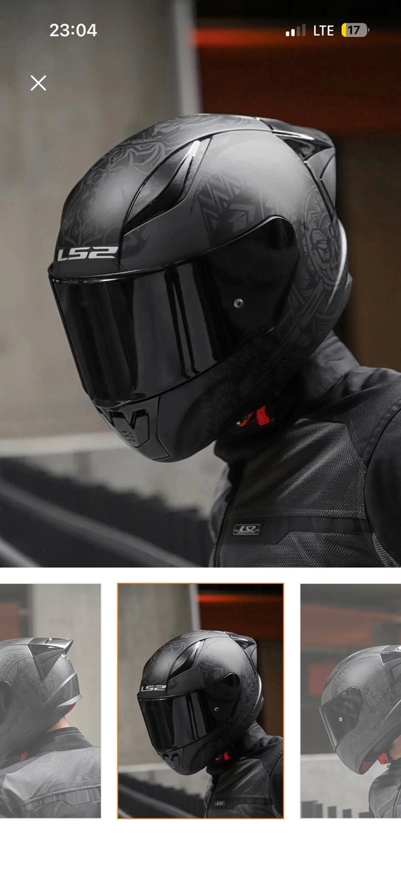 Kilitli Siyah Desenli Motosiklet Kaskı - Görsel 3