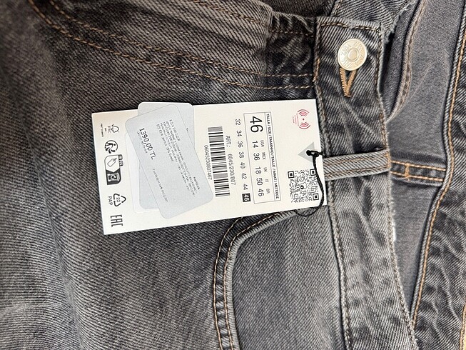 46 Beden gri Renk ZARA KOT PANTOLON