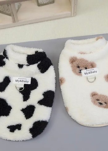 Kahverengi Nakışlı Kürklü Köpek Kıyafeti - Görsel 3