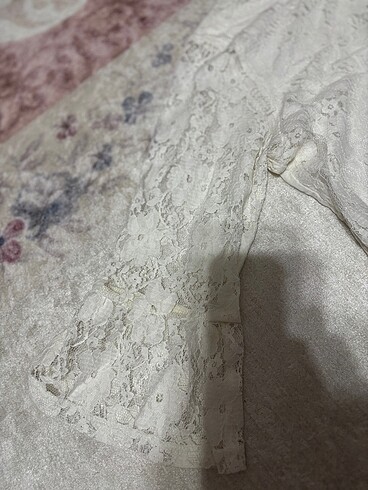 xl Beden beyaz Renk Dantelli bluz
