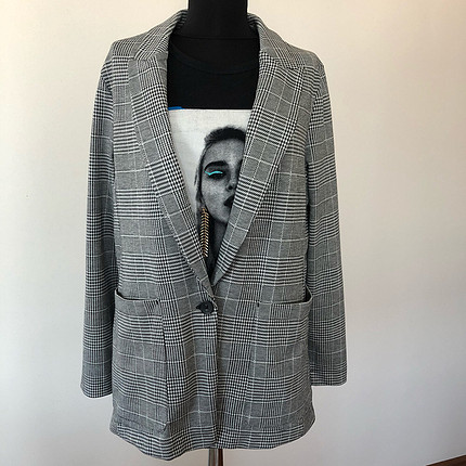 40 Beden H&M ekose desenli blazer ceket????????