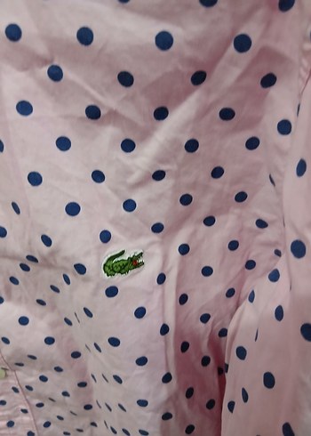 xl Beden Pembe Puantiyeli Uzun Kollu Erkek Gömlek