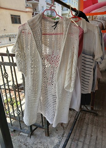 Batik Bohem V Yaka Örgü Midi Hırka