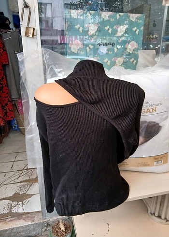 xxl Beden Siyah Yüksek Yakalı Örgü Triko Kazak