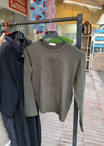Gri Örgü Kadın Kazak, Bisiklet Yaka, Rahat Kesim