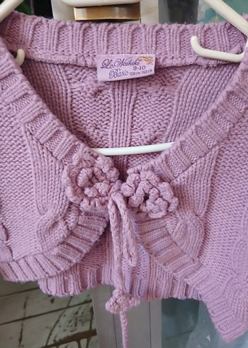 Kız Çocuk Pembe Örgü Bolero - Görsel 2