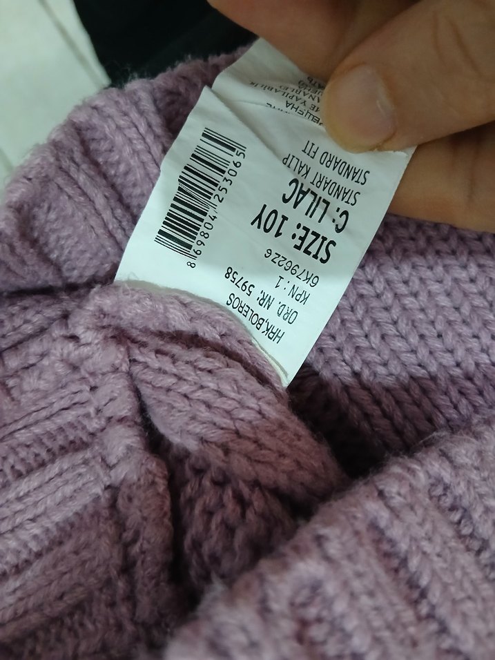 Kız Çocuk Pembe Örgü Bolero - Görsel 5