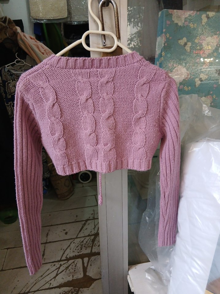 Kız Çocuk Pembe Örgü Bolero - Görsel 4