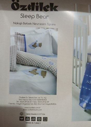 Mavi Baskılı  bebek nevresim takımı - Görsel 5