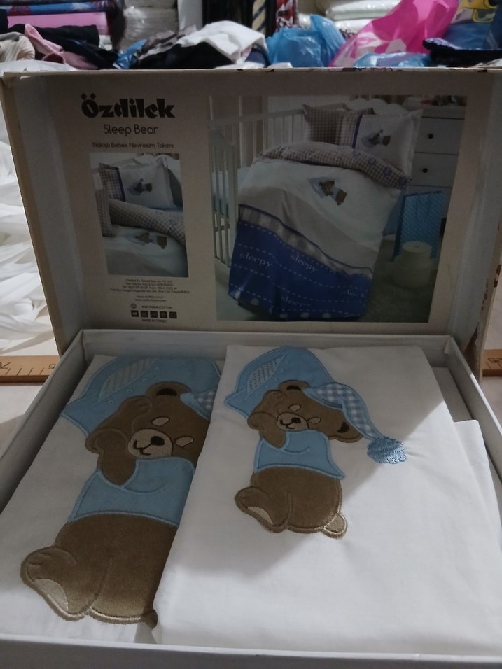 Mavi Baskılı  bebek nevresim takımı - Görsel 3