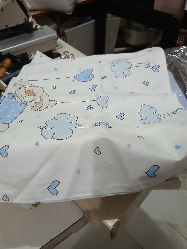 Bebek Pamuklu Baskılı Mavi Uyku Örtüsü - Görsel 5