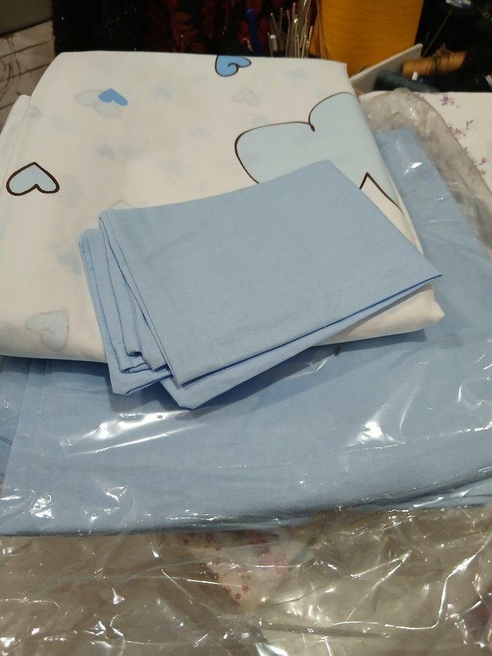 Bebek Pamuklu Baskılı Mavi Uyku Örtüsü - Görsel 4