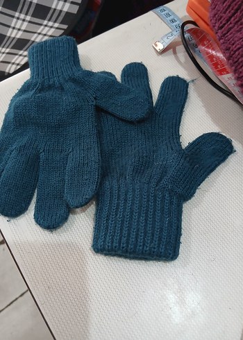 Erkek Çocuk Mavi Örgü Eldiven - Görsel 2