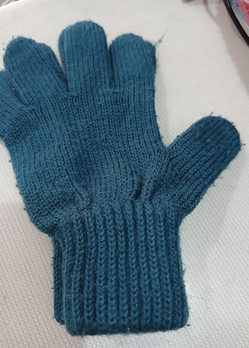 Erkek Çocuk Mavi Örgü Eldiven - Görsel 3