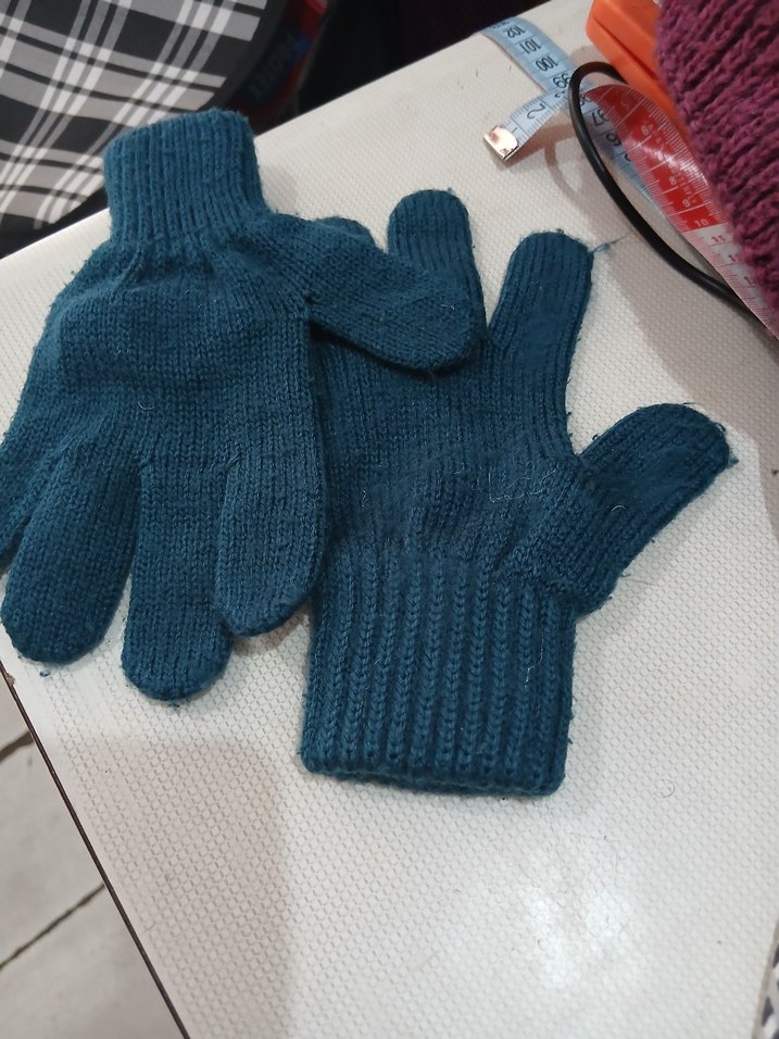 Erkek Çocuk Mavi Örgü Eldiven - Görsel 2
