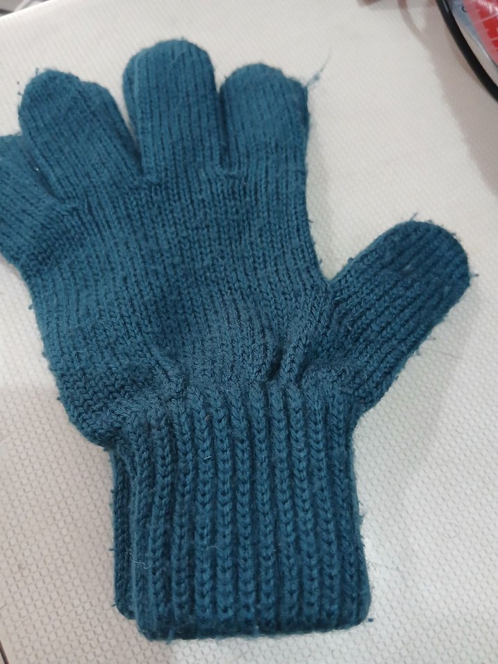 Erkek Çocuk Mavi Örgü Eldiven - Görsel 3