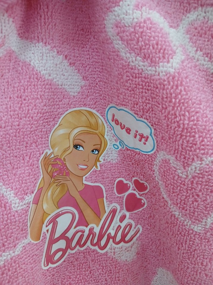 Kız Çocuk Pembe Baskılı Polar Bornoz - Görsel 2