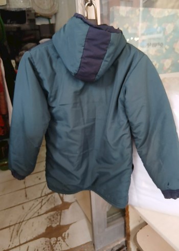 Kapüşonlu Koyu Mavi Fermuarlı Erkek Çocuk Mont - Görsel 5