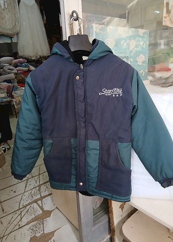 Kapüşonlu Koyu Mavi Fermuarlı Erkek Çocuk Mont - Görsel 2