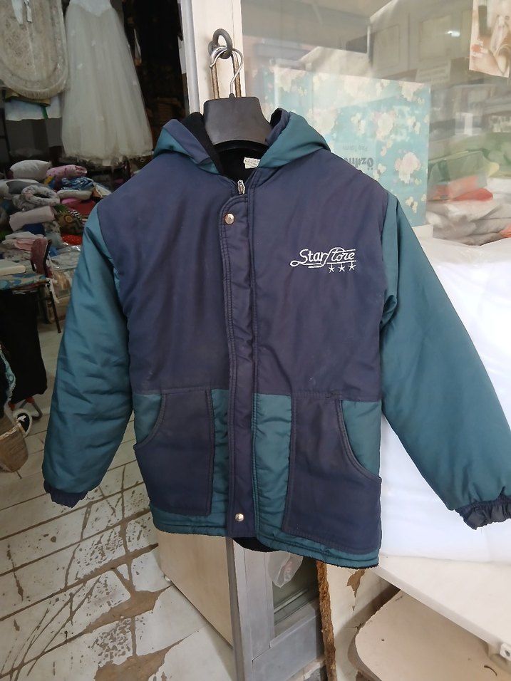 Kapüşonlu Koyu Mavi Fermuarlı Erkek Çocuk Mont - Görsel 2