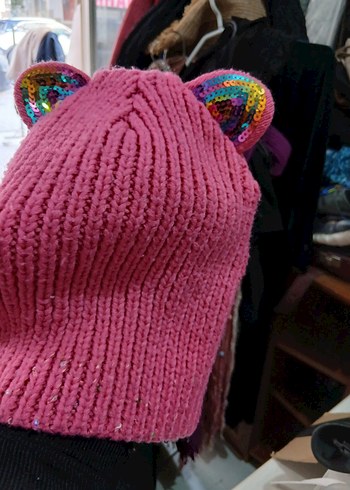 Renkli Pembe   Örgü Bere - Görsel 4