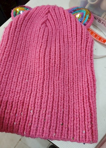 Renkli Pembe   Örgü Bere - Görsel 5