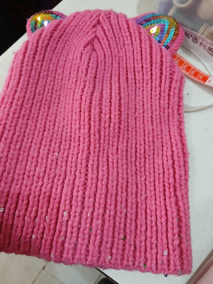 Renkli Pembe   Örgü Bere - Görsel 5