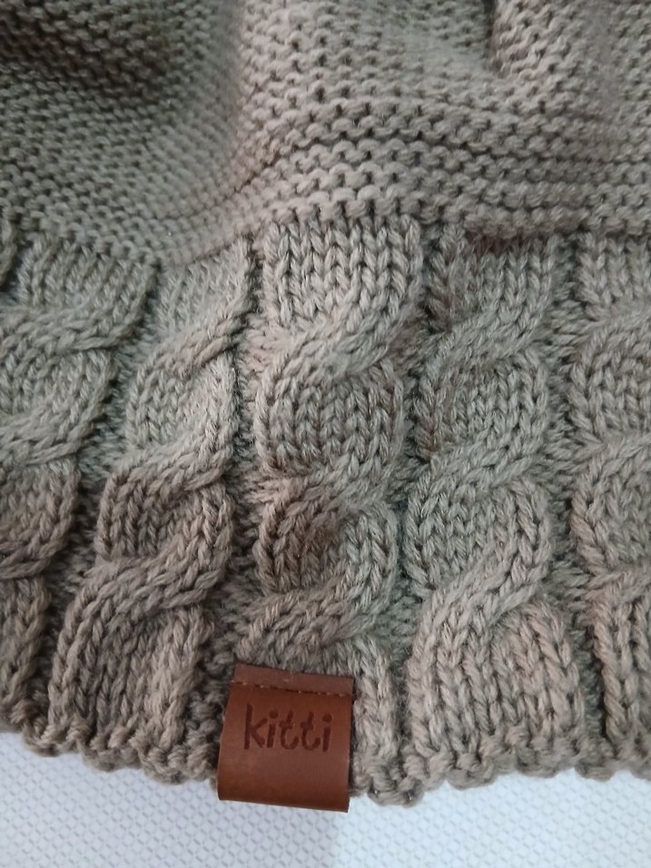 Bej Örgü Kadın Bere Ponponlu - Görsel 2