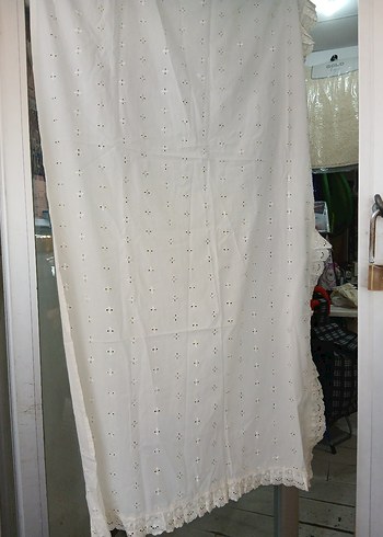 Beyaz Nakışlı Bohem Perde - Görsel 4
