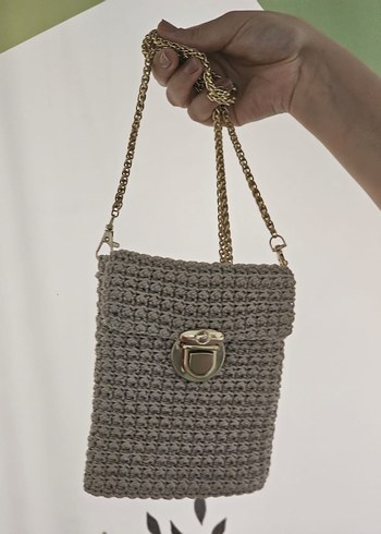Zara Gri Örgü Zincir Detaylı Kadın Çapraz Çanta