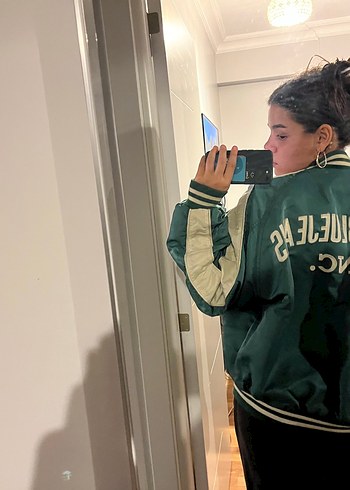 Diğer Yeşil Midi Streetwear Kadın Vintage Ceket
