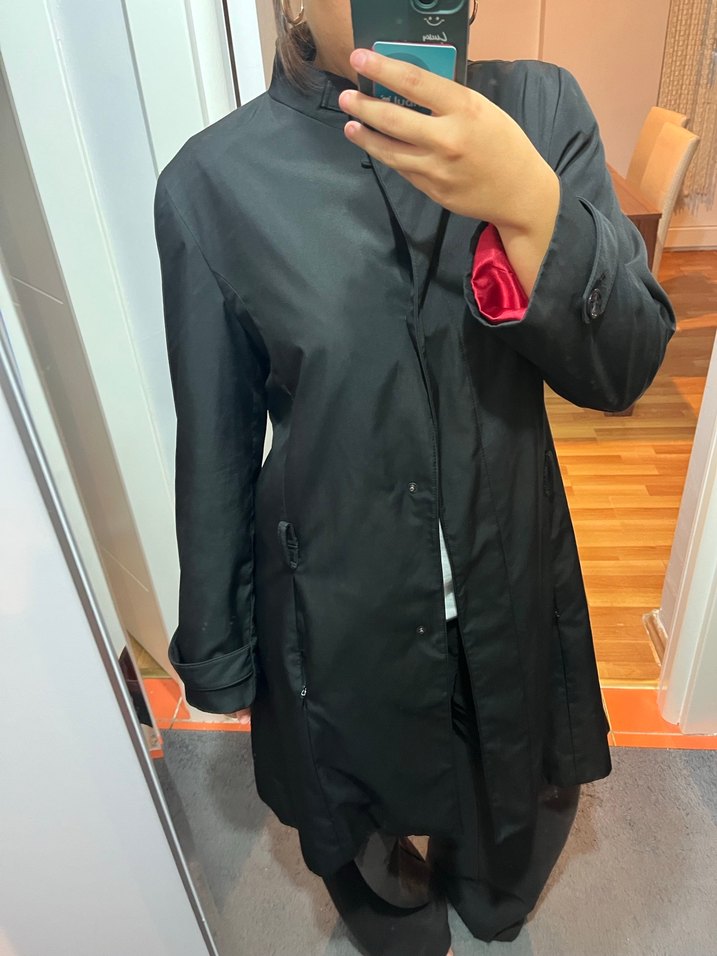 Siyah Midi Kadın Yağmurluk - Görsel 2