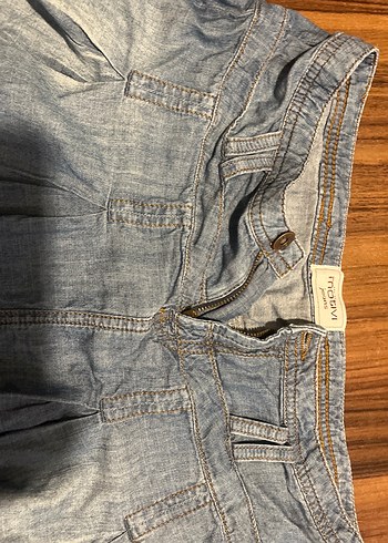 Motivi Mavi Denim Pilili Midi Etek