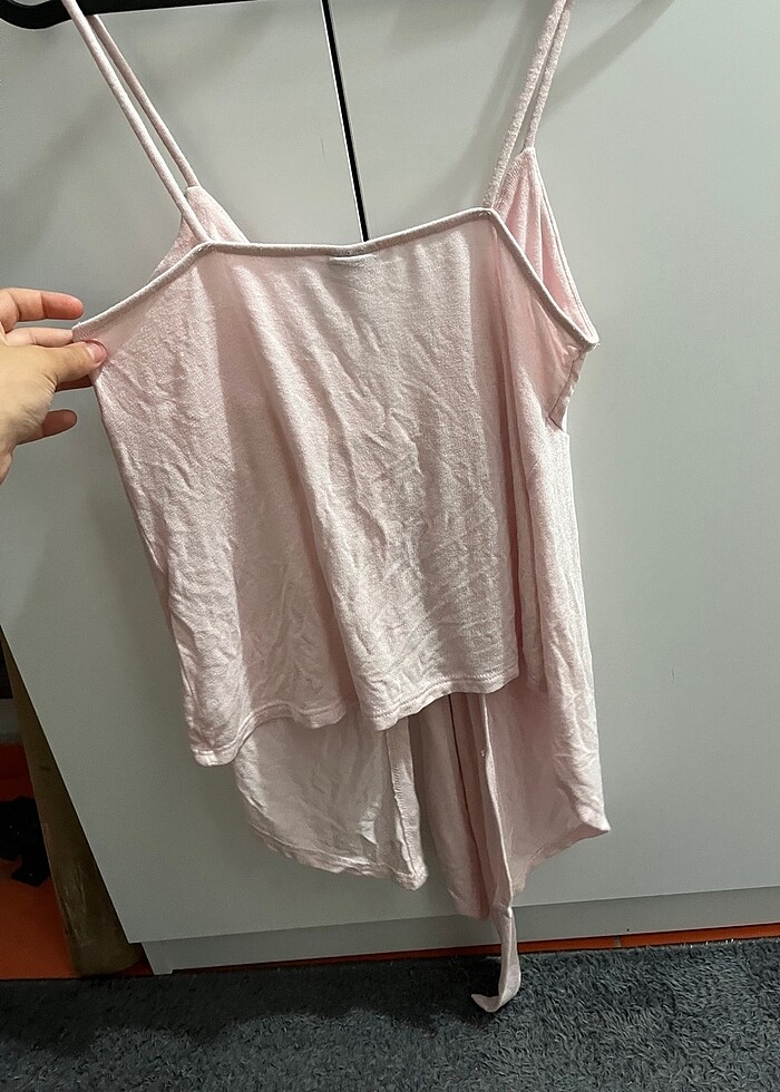 Pembe askılı bluz - Görsel 3