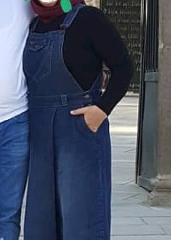 Kadın Lacivert Denim Midi Tulum