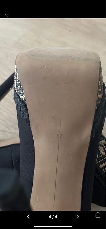 37 Beden siyah Renk Stradivarius peep toe burnu açık ayakkabı