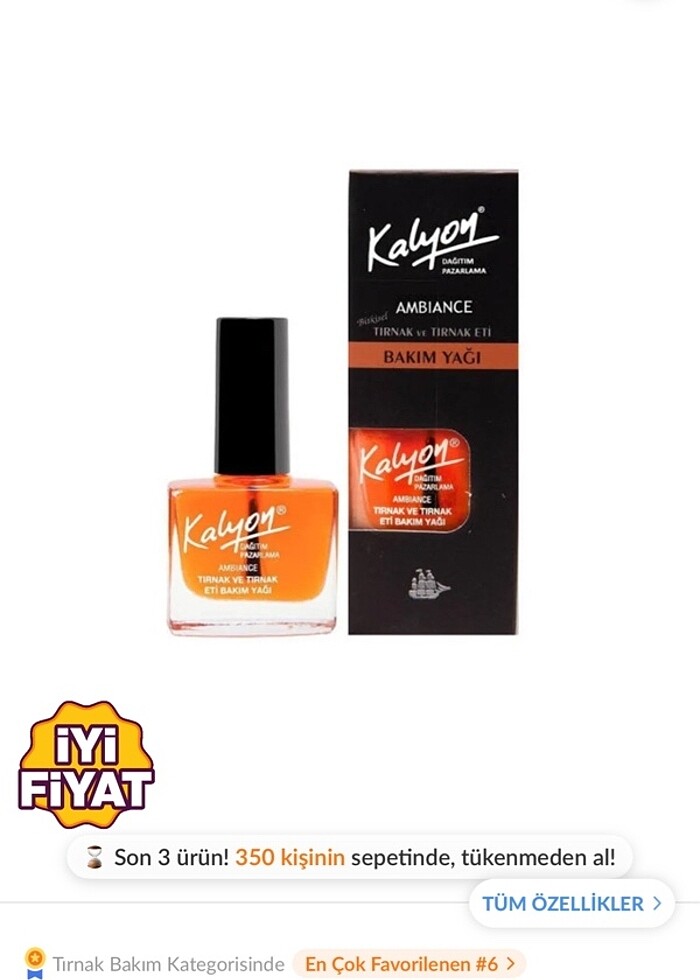 KALYON TIRNAK VE TIRNAK ETİ BAKİM YAĞI VE PEELİNG - Görsel 4