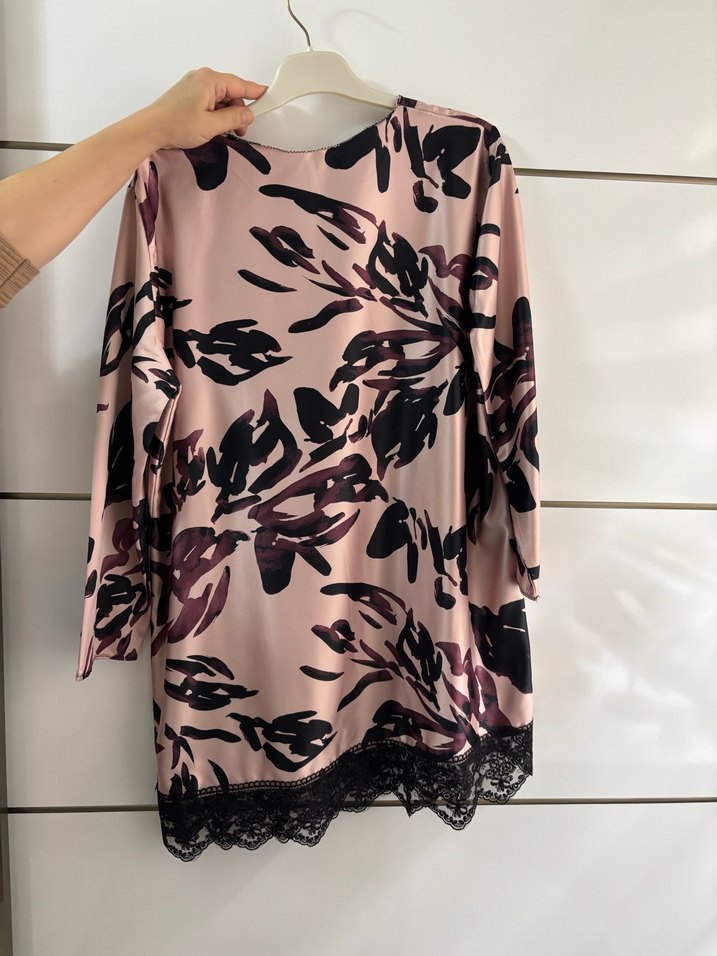 Dantel Detaylı Pembe tesettür takım özel dikim - Görsel 3