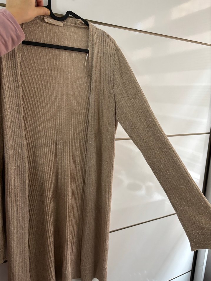 Bej Midi Triko Kadın Hırka - Görsel 2