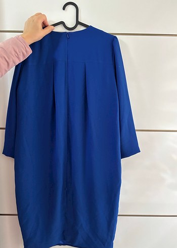 Parlak Mavi Midi elbise - Görsel 2