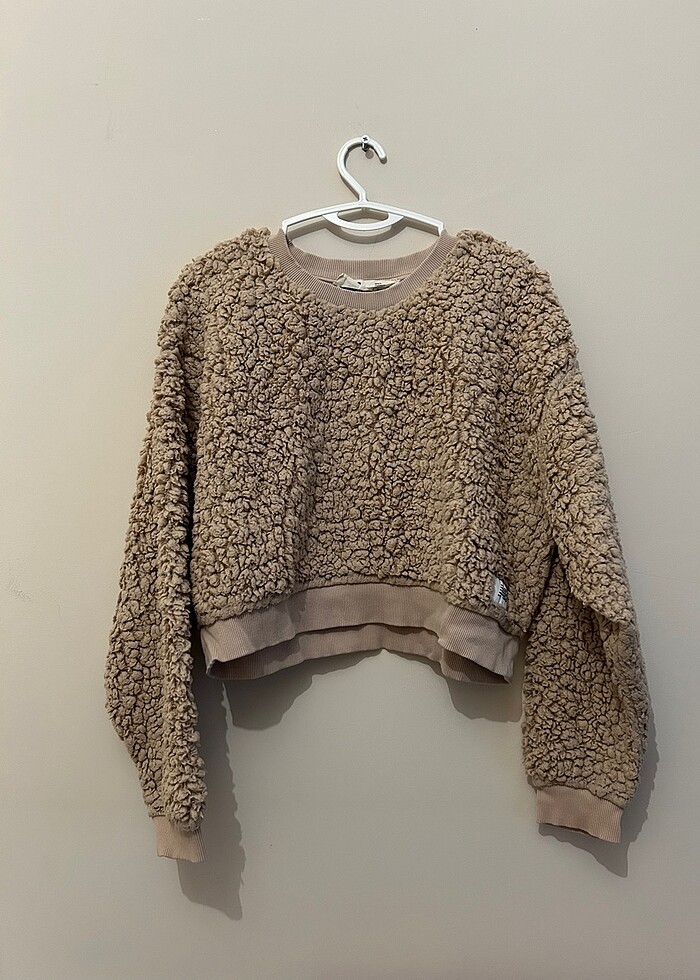 New Balance Bej Rengi Sweatshirt - Small WNT3037-FCD - Görsel 3